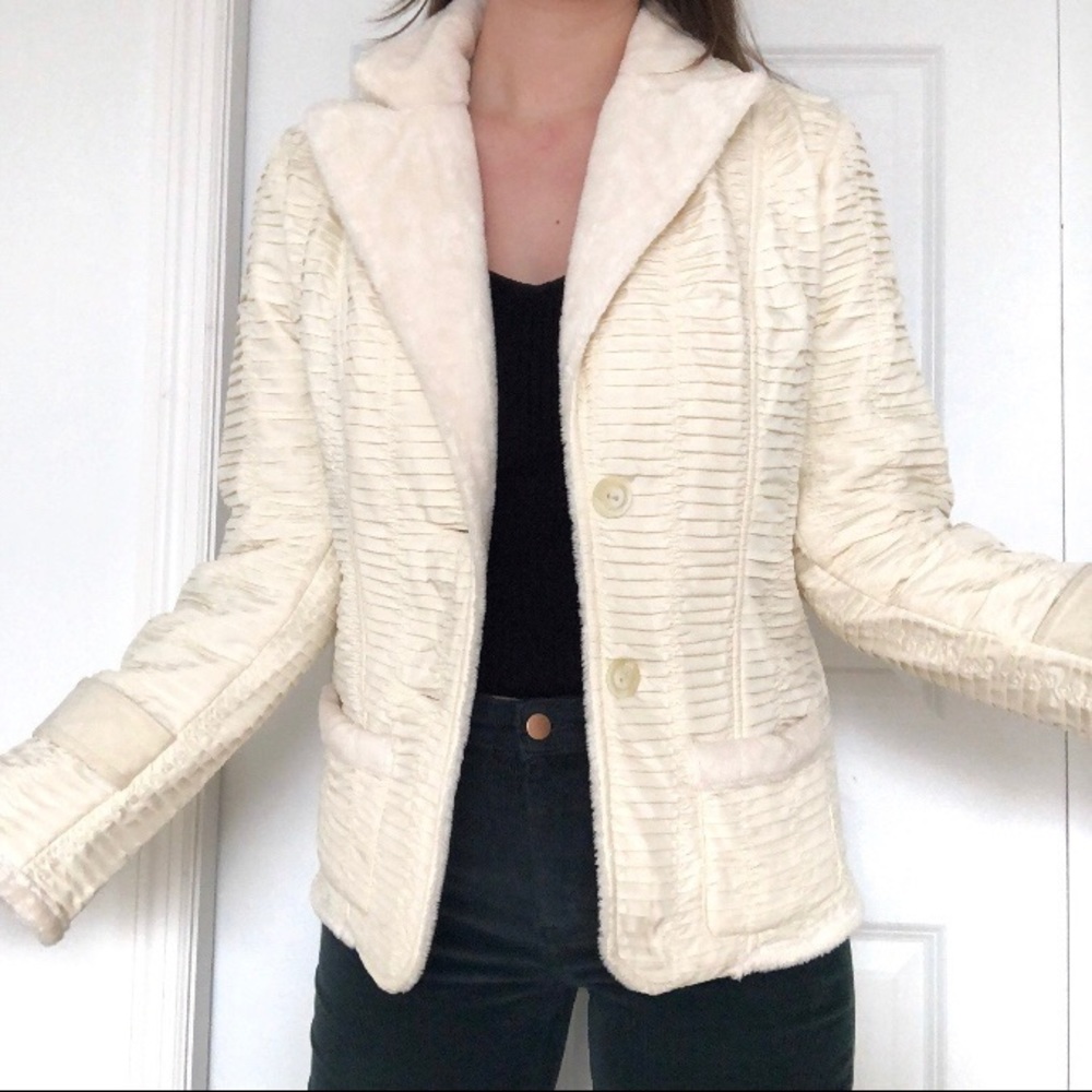 Vintage Baxis & Baxis cream fur lined jacket